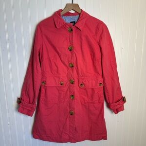 GAP Trench Coat Pink 100% Cotton Women’s Size Medium